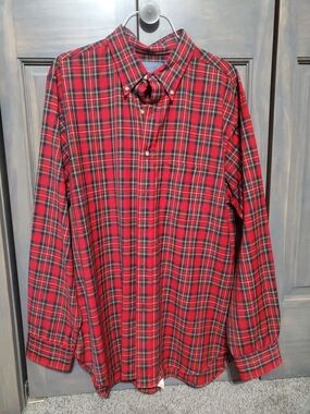 Pendleton Red Green Tartan Plaid Button-Down Shirt